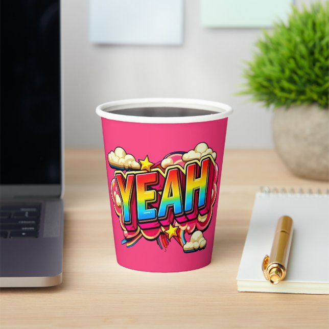 Colorful YEAH paper cup! Cups (Insitu)