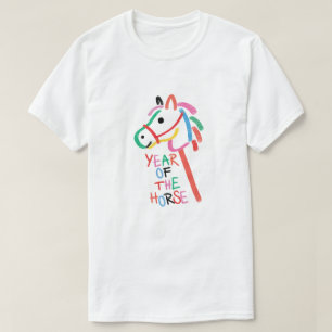 Colorful "Year of the Horse" Stick Horse T-Shirt