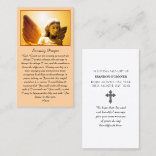 Colorful Yellow Gold Orange Angel Sympathy Prayer Business Card