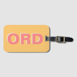 Colorful Yellow Shadow Modern Monogram Initial Luggage Tag