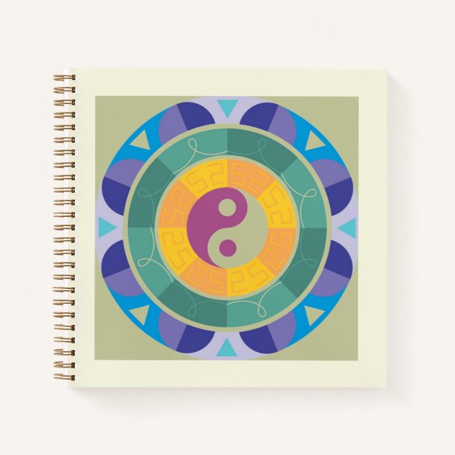 Colorful Yin Yang Pattern Notebook (Front)