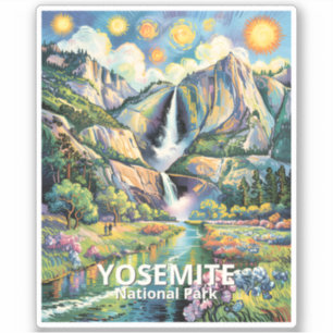Colorful Yosemite Spring Waterfall Hiking Van Gogh