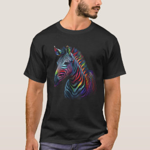 colorful zebra head art face for lover safari Afri T-Shirt