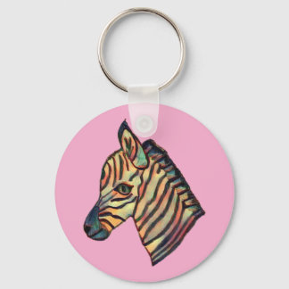 Colorful Zebra Keyring