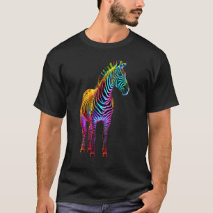 Colorful Zebra Nature  Wildlife Animal art T-Shirt