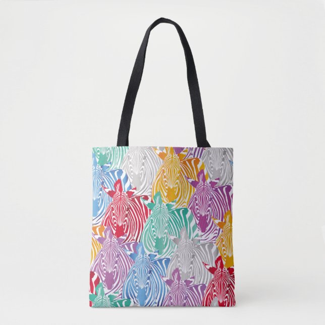 Colorful zebra seamless pattern. Wild animal textu Tote Bag (Front)