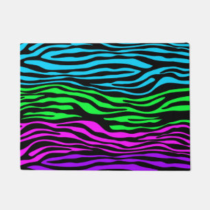Colorful Zebra Stripes Doormat