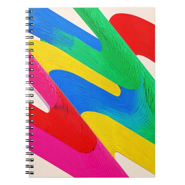 Colorful Zigzag Shapes Notebook (Front)