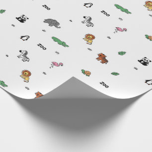 Colorful Zoo Animal Fun Wrapping Paper