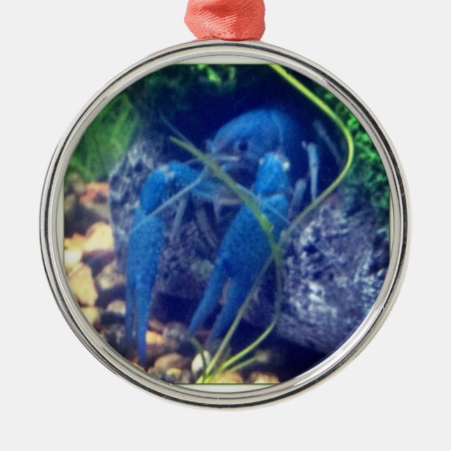 colorfull blue lobster metal tree decoration (Front)