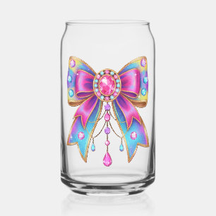 colorfull bow style can glass