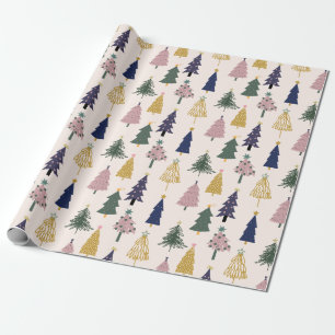 Colorfull Christmas trees. Festive  Wrapping Paper