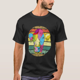 Colorfull Cow Vintage Cow Farmer Farm Animal T-Shirt