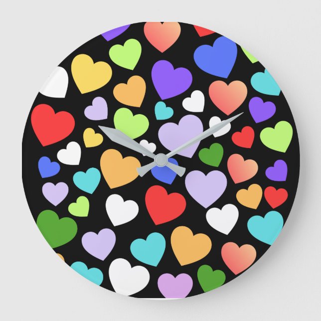 Colorfull heart large clock (Front)