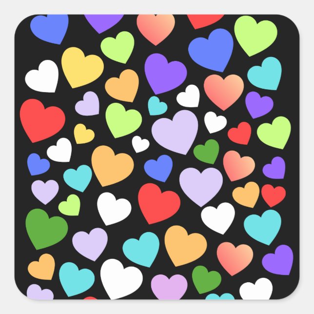 Colorfull heart sticker (Front)