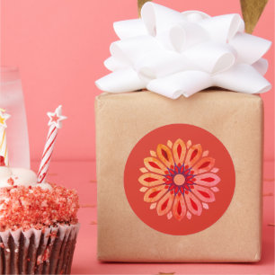 COLORFULL MODERN FLOWER GIFT DAUGHTER SISTER MOM C CLASSIC ROUND STICKER