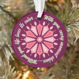 COLORFULL MODERN FLOWER GIFT DAUGHTER SISTER MOM ORNAMENT