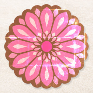 COLORFULL MODERN FLOWER GIFT DAUGHTER SISTER MOM PAPER COASTER