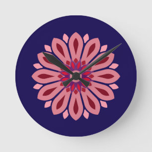 COLORFULL MODERN FLOWER GIFT DAUGHTER SISTER MOM ROUND CLOCK