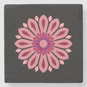 COLORFULL MODERN FLOWER GIFT DAUGHTER SISTER MOM STONE COASTER