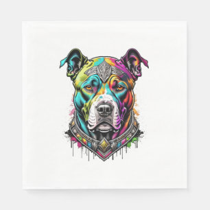 colorfull pitbull napkin