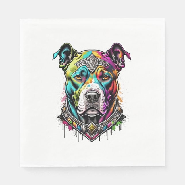 colorfull pitbull  napkin (Front)