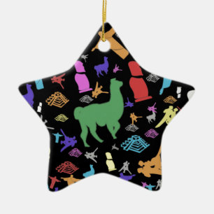 Colorfull South America dark background Ceramic Tree Decoration