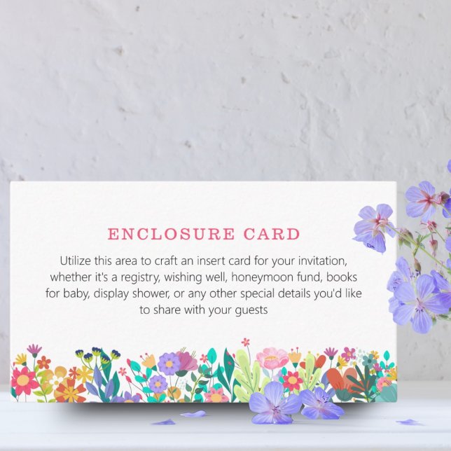 Colorfulo Wildflower Watercolor Garden Party Enclosure Card (Creator Uploaded)