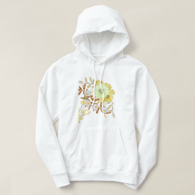 Coloring Flowers Art Design | Floral Coloring Hoodie (Design Front)