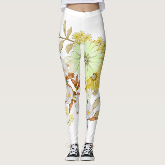 Coloring Flowers Art Design | Floral Coloring Leggings