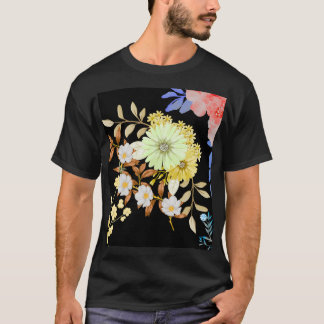 Coloring Flowers Art Design | Floral Coloring T-Shirt