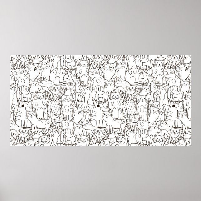 Coloring Page Cat's Meow Scrapbook Paper Poster (Front)