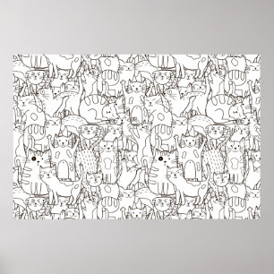 Coloring Page Cat's Meow Scrapbook Paper Poster