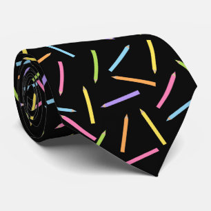 Coloring Pencils Black Neck Tie