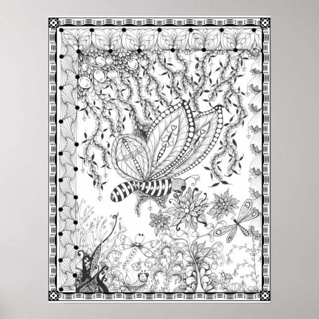 Coloring Poster "MrsDee's Butterfly Kisses" (Front)