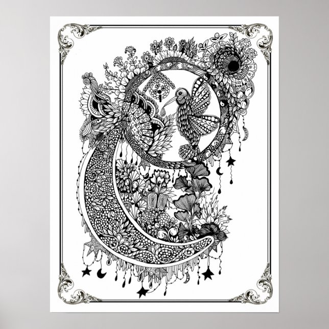 Coloring Poster "MrsDee's Hummingbird Nectar" (Front)