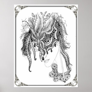Coloring Poster "MrsDee's Masquerade Art"