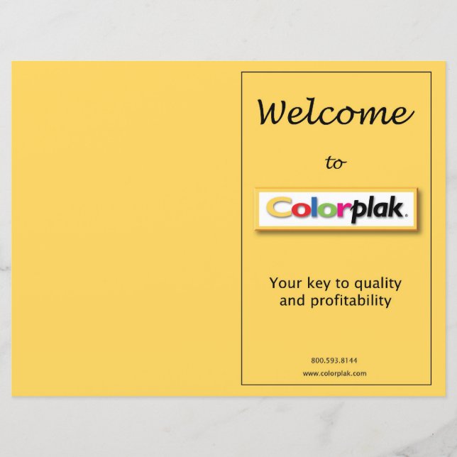 Colorplak pricing brochure (Front)