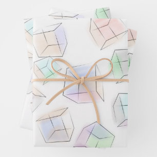 Colors 3D cubes Throw Pillow Wrapping Paper Sheet