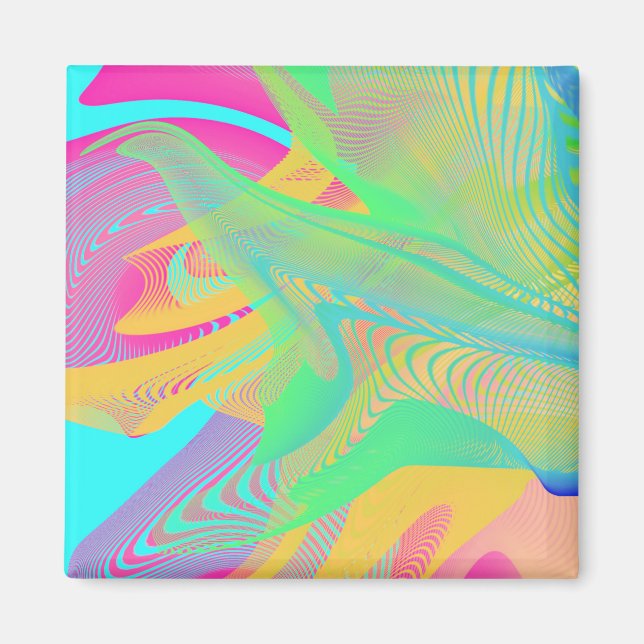 COLORS FLUO - Fractal Art - Magnet (Front)