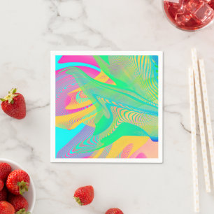 COLORS FLUO - Fractal Art - Napkin