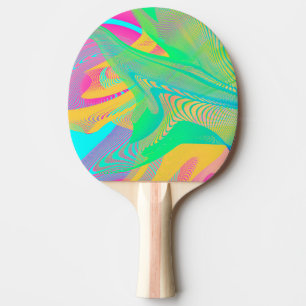 COLORS FLUO - Fractal Art - Ping Pong Paddle