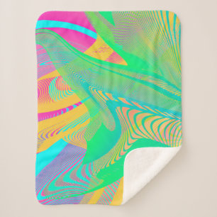 COLORS FLUO - Fractal Art - Sherpa Blanket
