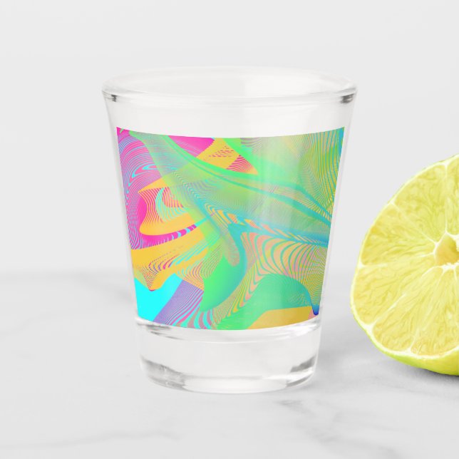 COLORS FLUO - Fractal Art - Shot Glass (Front)