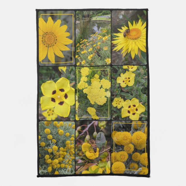 Colors of Nature - Yellow Flowers Tea Towel (Vertical)