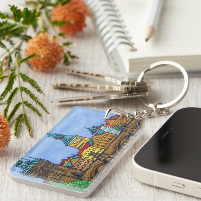 Colors of Prague Doormat Key Ring (Front Right)