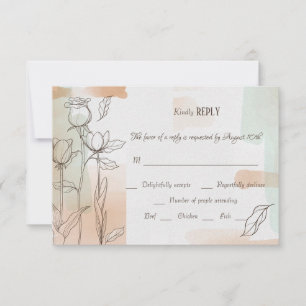 Colorwash Floral RSVP Card