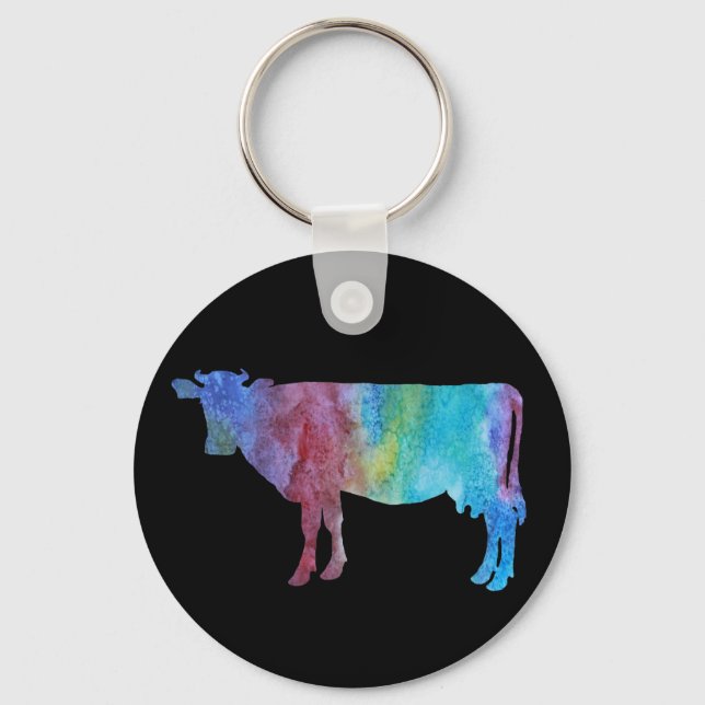 Colorwashed Cows Key Ring (Front)