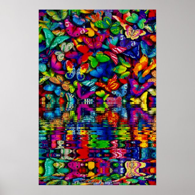 COLOSSAL POSTER PRINT - WATER BUTTERFLIES - ART (Front)
