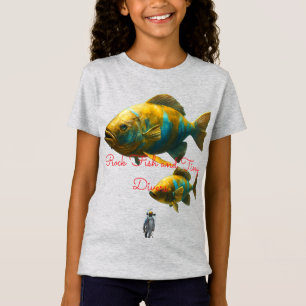 Colossal Rock Fish and Tiny Divers – Detailed Ocea T-Shirt